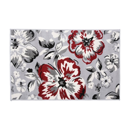 World Rug Gallery Modern Floral Area Rug 2' x 3' Red Area Rug 9098RED2X3